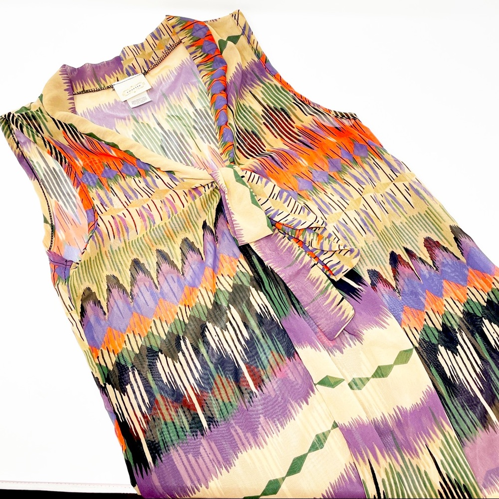 Anthropologie Cosette Chiffon Sleeveless Blouse S